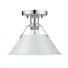  3306-FM CH-DB - Orwell CH Flush Mount in Chrome with Dusky Blue shade